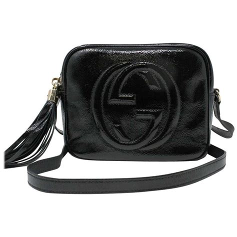 GUCCI Women's Soho Disco Bag Patent leather in Black